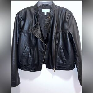 Michael Kors Black Leather Moto Jacket